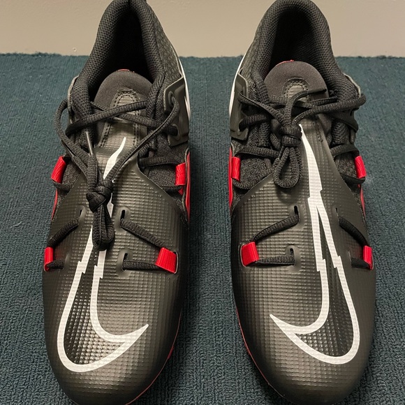 Nike Alpha Menace Pro 3 Red/Black Football Cleats Size 9.5